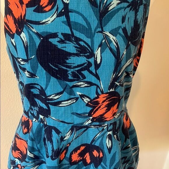 J Crew Floral Blue and Red Sleeveless Dress - Picture 2 of 7